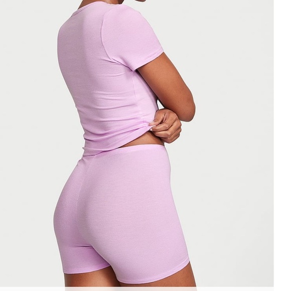 Victorias Secret ribbed modal tee shirt set size medium NWT - Picture 1 of 10